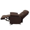 Comfortable Recliner Chair in Chocolate Brown Microfiber Upholstery