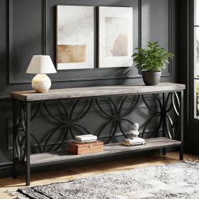 2-Tier Console Table, Industrial Sofa Table Behind Couch