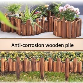 [3D] Vintage Rustic Weathered Black Wood Anti-corrosion Fence, Wooden Picket Fence