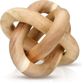 3 Link Wood Knot Rustic Home Décor Accents Hand Carved Coffee Table Decoration, Chain Link Decoration, Modern Shelf