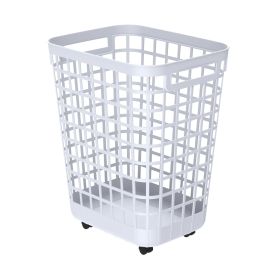 2.6-Bushel White Rolling Laundry Hamper with Easy-Clean Plastic and Smooth-Glide Wheels (Pack Size: 1 Pack)